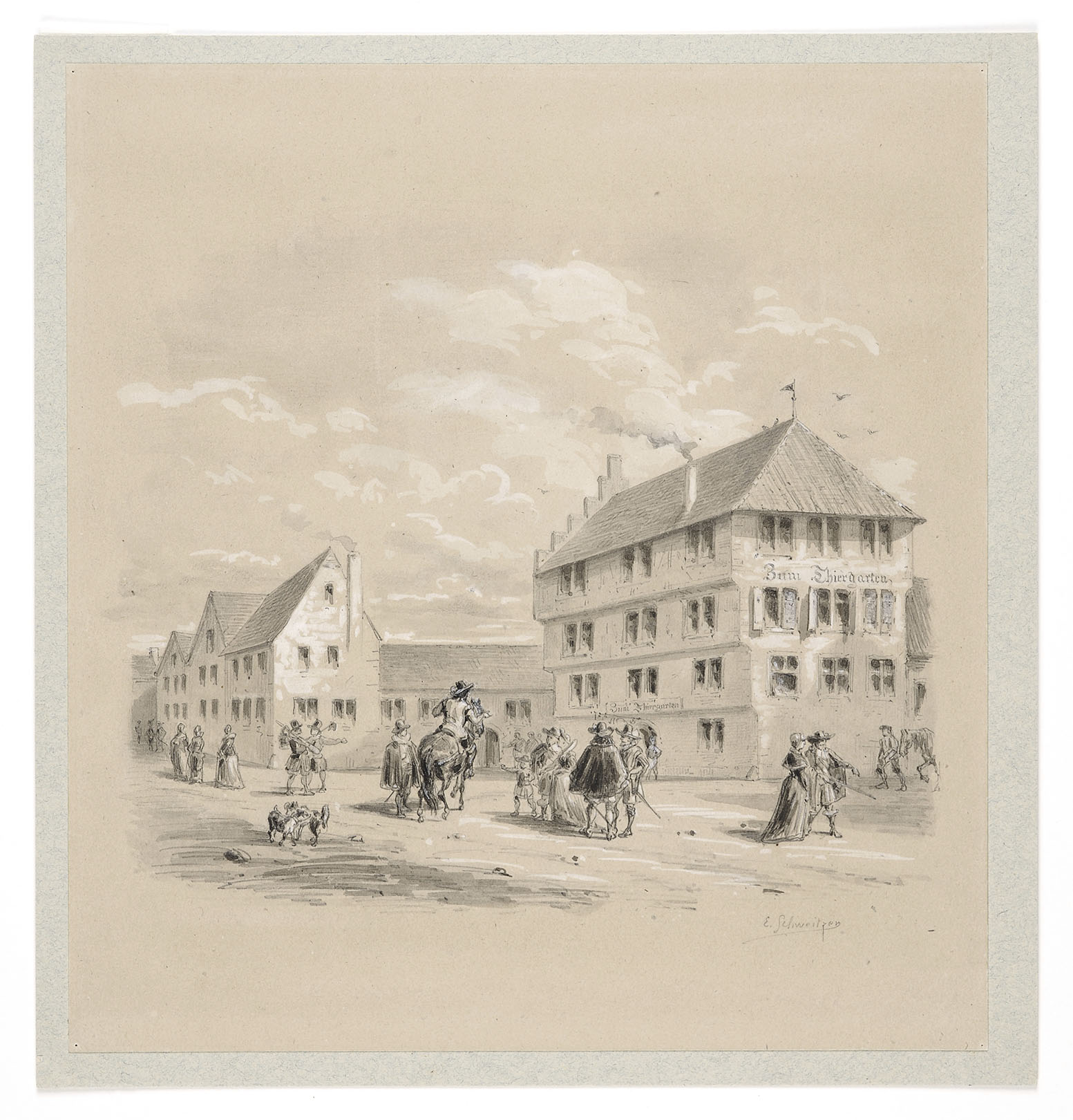 VUE DE STRASBOURG : HOTELLERIE ZUM THIEZGARTEN, PLACE DU CHATEAU